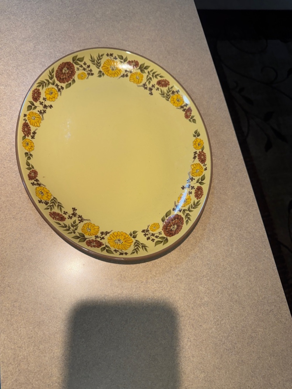 Ceramic oval serving platter in 'Indian Summer' pattern by Taylor Smith & Taylor
